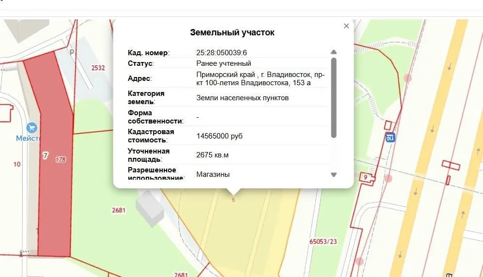 На участке по адресу проспект 100‑летия, 153а выявили автостоянку, 14 нежилых объектов площадью 4–40 м² и 89 метров ограждения. По кадастру земля принадлежит городу; после согласования собственникам выдадут предписания на уборку.