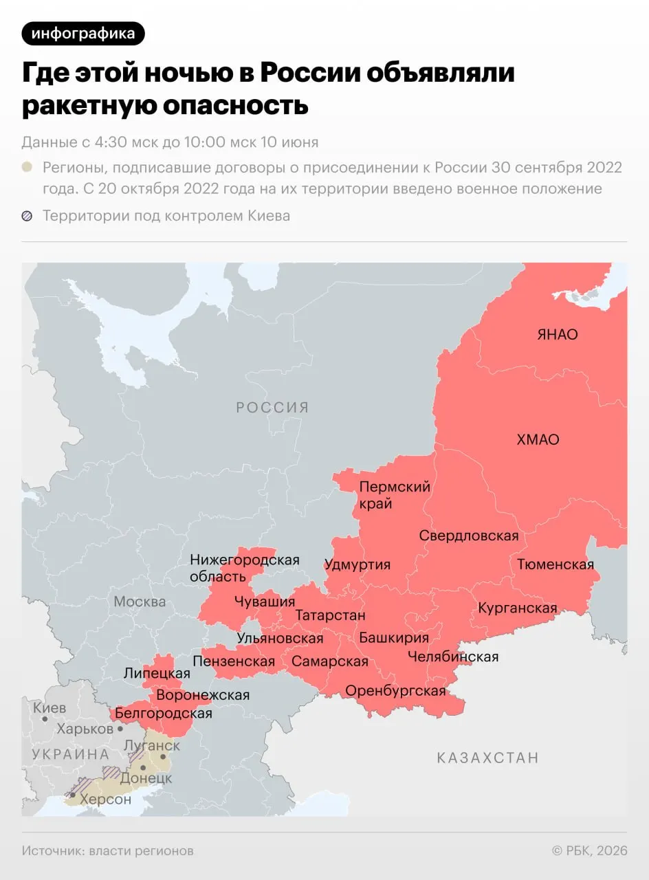 Минувшей ночью в 18 российских регионах объявляли режим ракетной опасности, в том числе по всему Уралу. В Чебоксарах при атаке пострадали три человека.