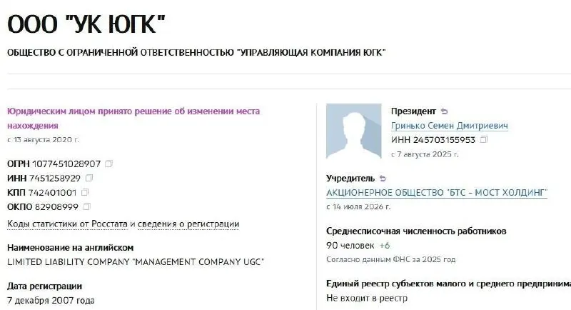 Управляющая компания холдинга перешла под контроль АО «БТС‑Мост Холдинг» Руслана Байсарова. Национализированные активы были проданы на аукционе, компания переименована и получилa нового гендиректора.