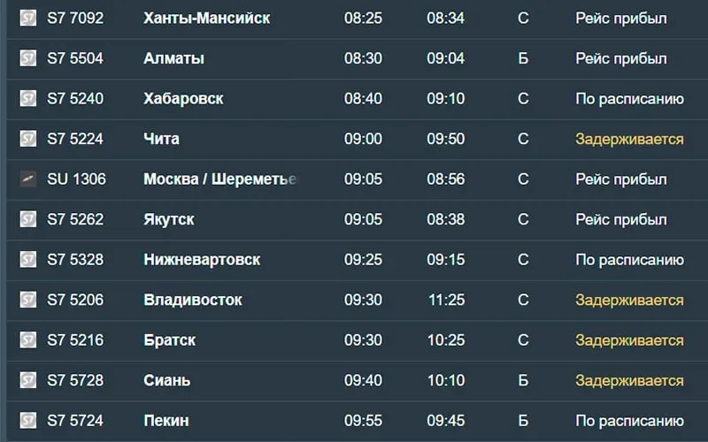 Утром 18 августа в Новосибирск задержаны 14 рейсов; задержки коснулись посадок самолётов из разных городов, включая Санкт-Петербург, Читу и Владивосток.